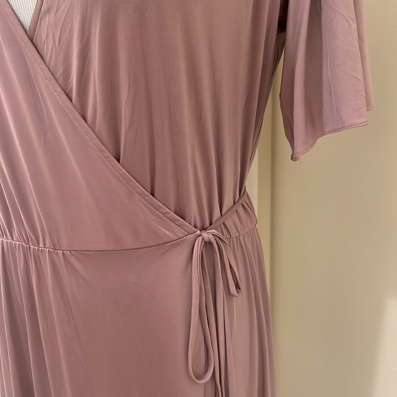 Anthropologie Twobirds Bridesmaid V Neck Maeve Flowy Maxi Wrap Dress Medium - Picture 3 of 9